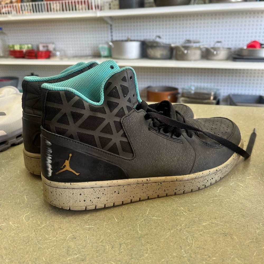 Air Jordan Black and Teal Sneakers